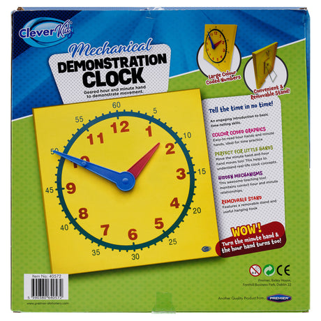 Clever Kidz Mechanical Demonstration Clock 35cm