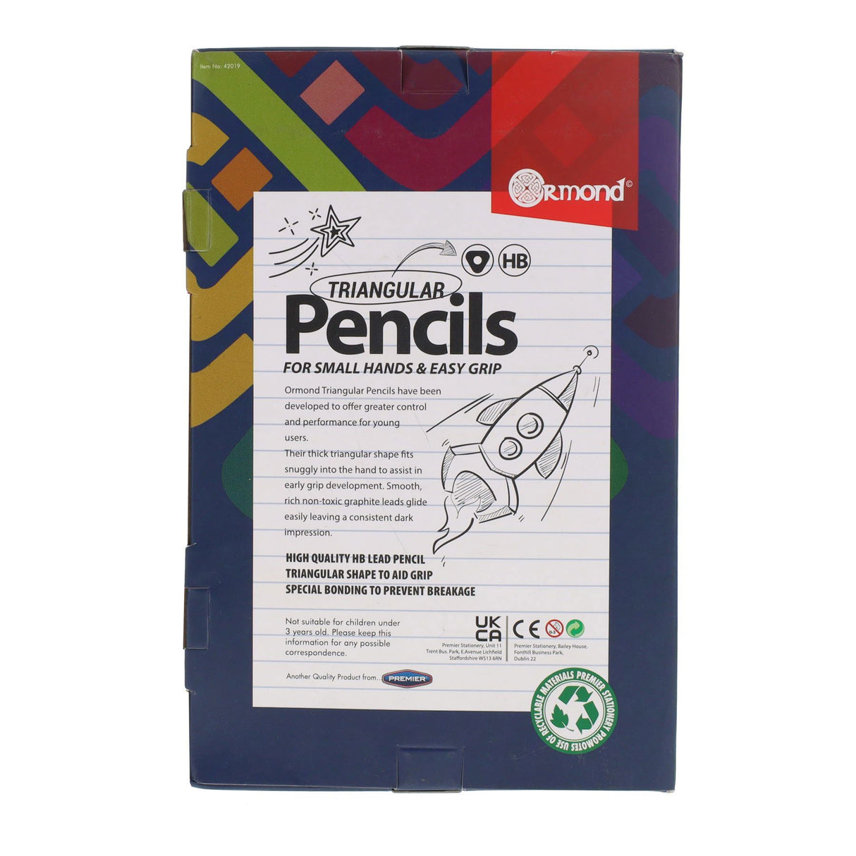 Ormond Triangular Junior Grip Pencils - HB