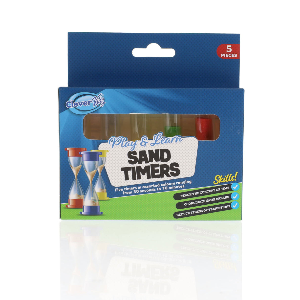 Clever Kidz Various Sand Timers - Pack of 5