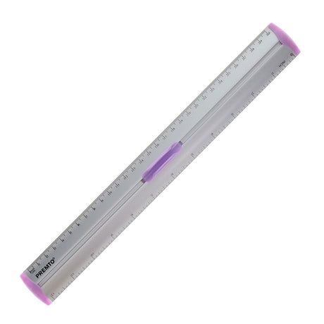 Premto Pastel Aluminum Ruler With Grip 30cm - Wild Orchid