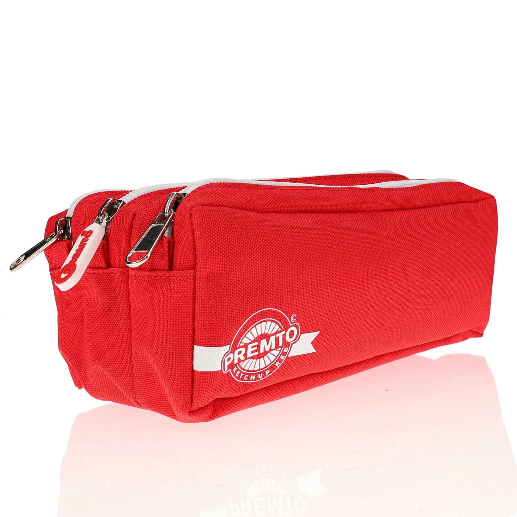 Premto 3 Pocket Pencil Case Ketchup Red