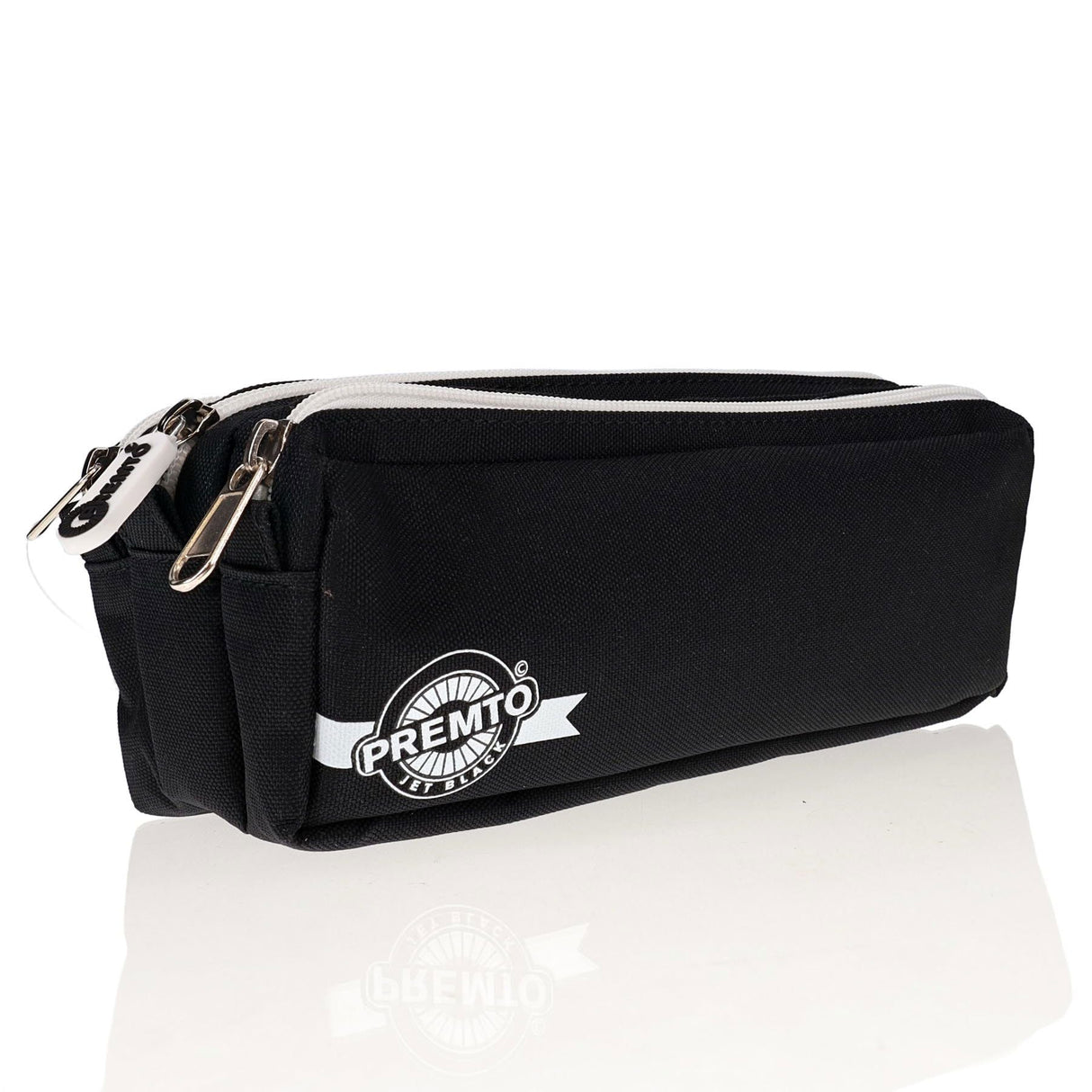 Premto 3 Pocket Pencil Case - Jet Black