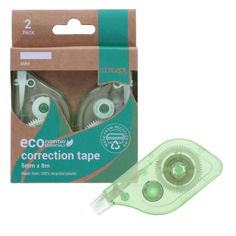 Concept Green Correction Tape 5mm x 8m - Pack of 2