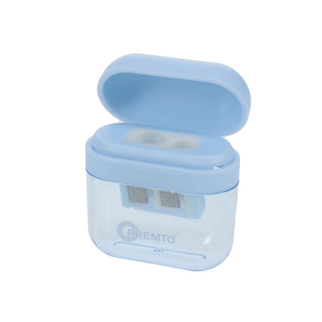 Premto Pastel Twin Hole Sharpener - Square - Cornflower Blue