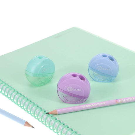 Premto Pastel Twin Hole Sharpener - Round - Wild Orchid