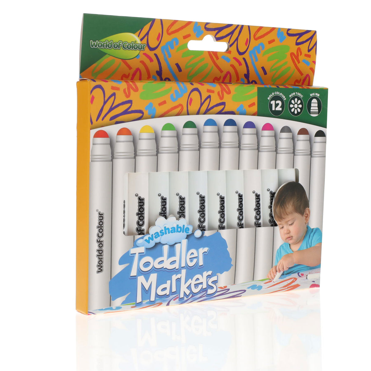 World of Colour Washable Toddler Markers - Pack of 12