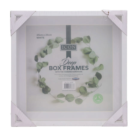 Icon Deep Box Frame - White - 25cm X 25cm