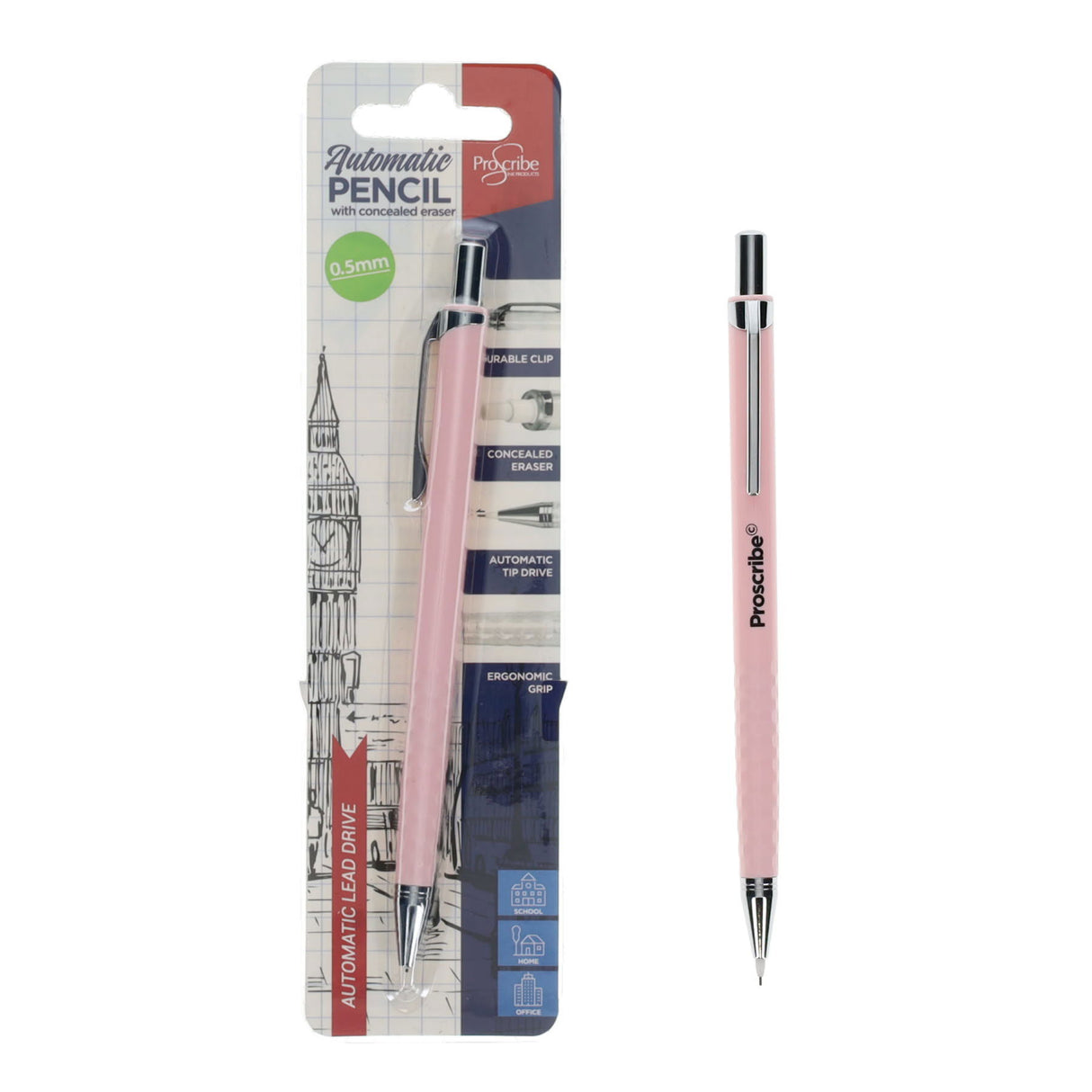 Pro:Scribe Automatic Pencil - 0.5mm - Pink