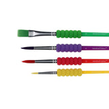 World of Colour Comfort Foam Grip Paint Brushes - Pack of 4