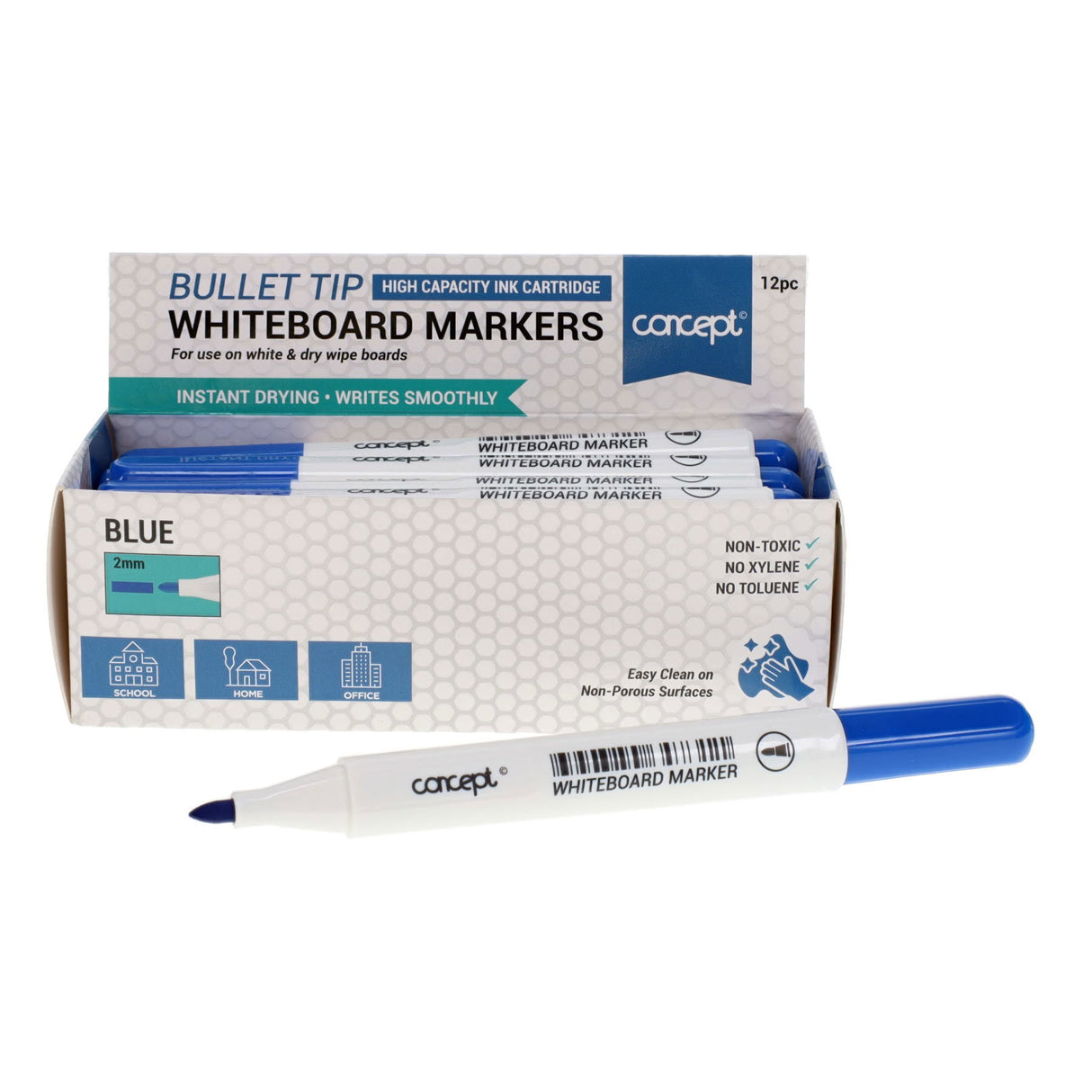 Concept Whiteboard Bullet Point Tip Marker - Blue - Box of 12