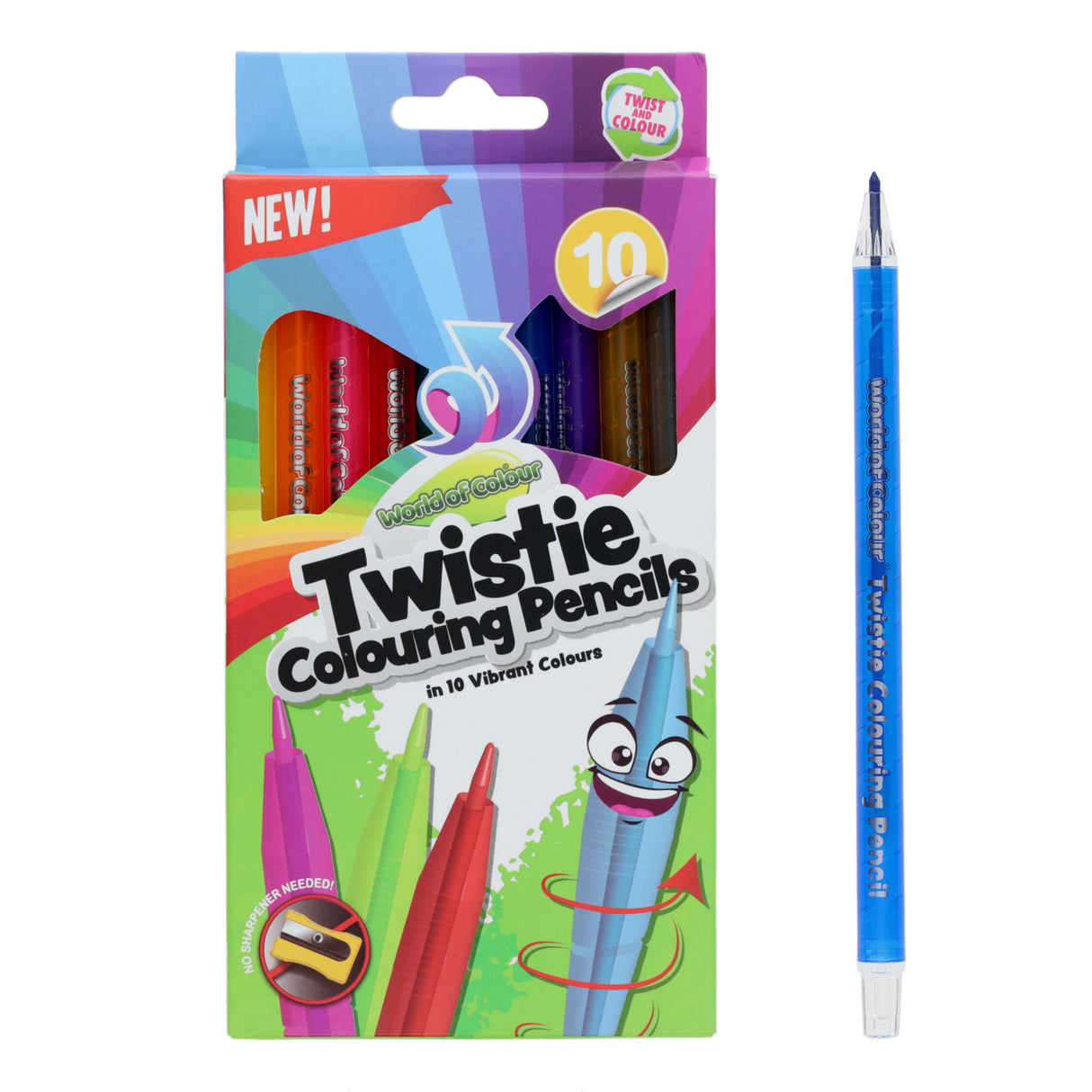 World of Colour Twistie Colouring Pencils - Pack of 10