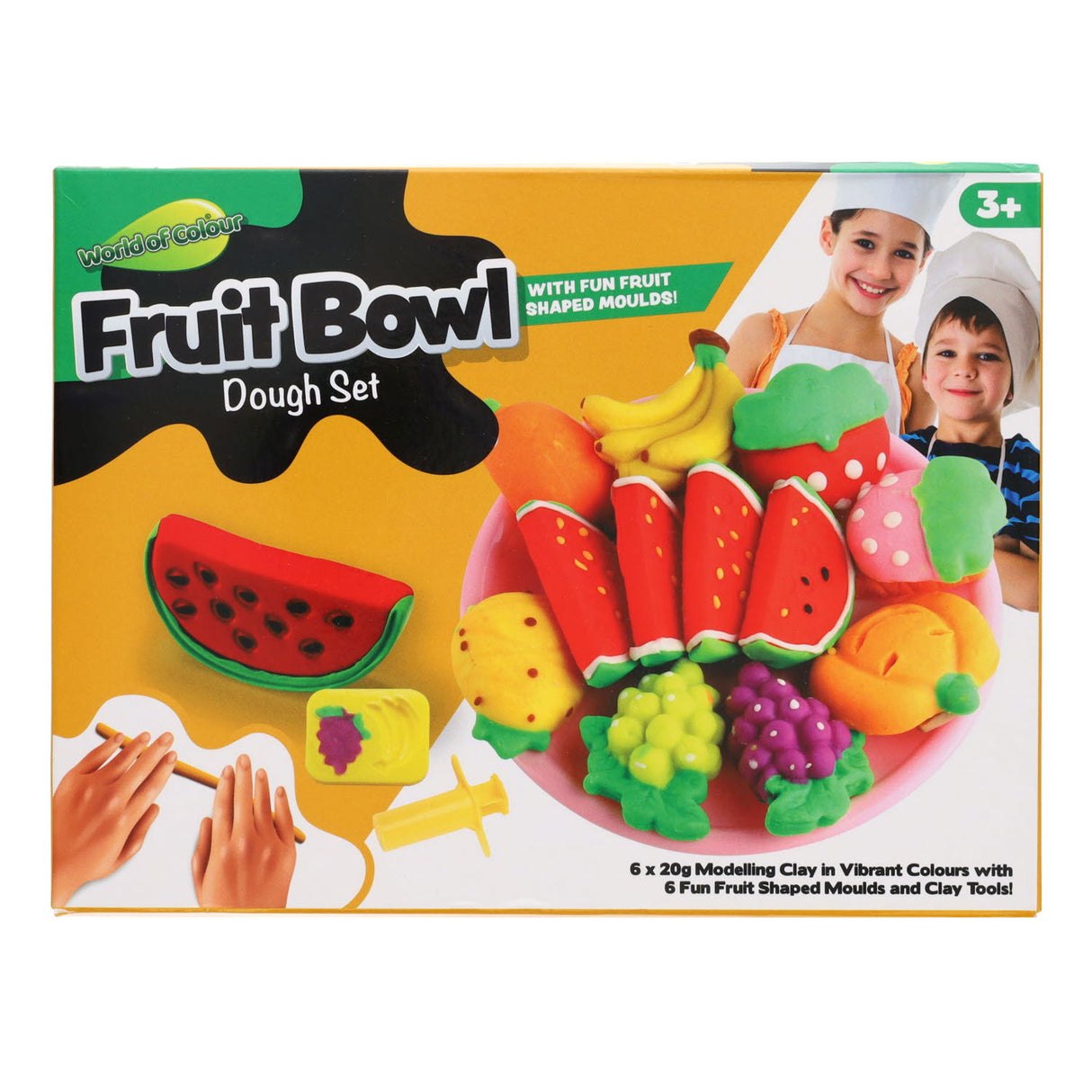 World of Colour Fruit Bowl Dough Set - 6 x 20g