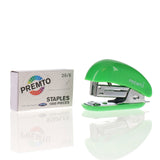 Premto Mini Stapler with 1000 Staples - 26/6 - Caterpillar Green