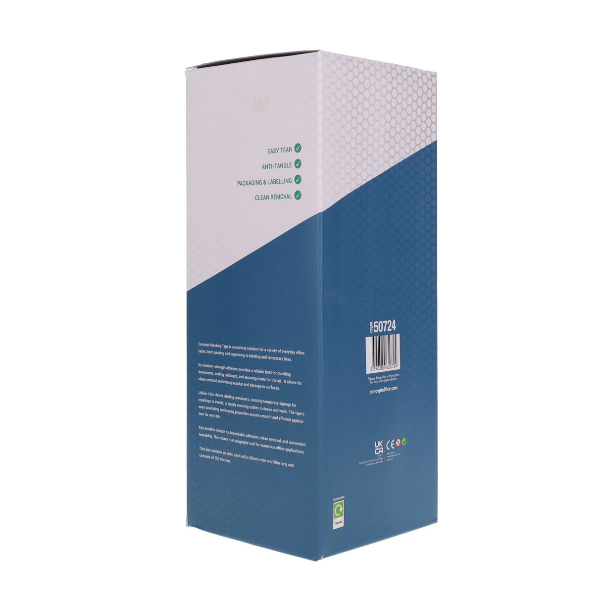 Concept Masking Tape 50mm x 50m - Box of 6