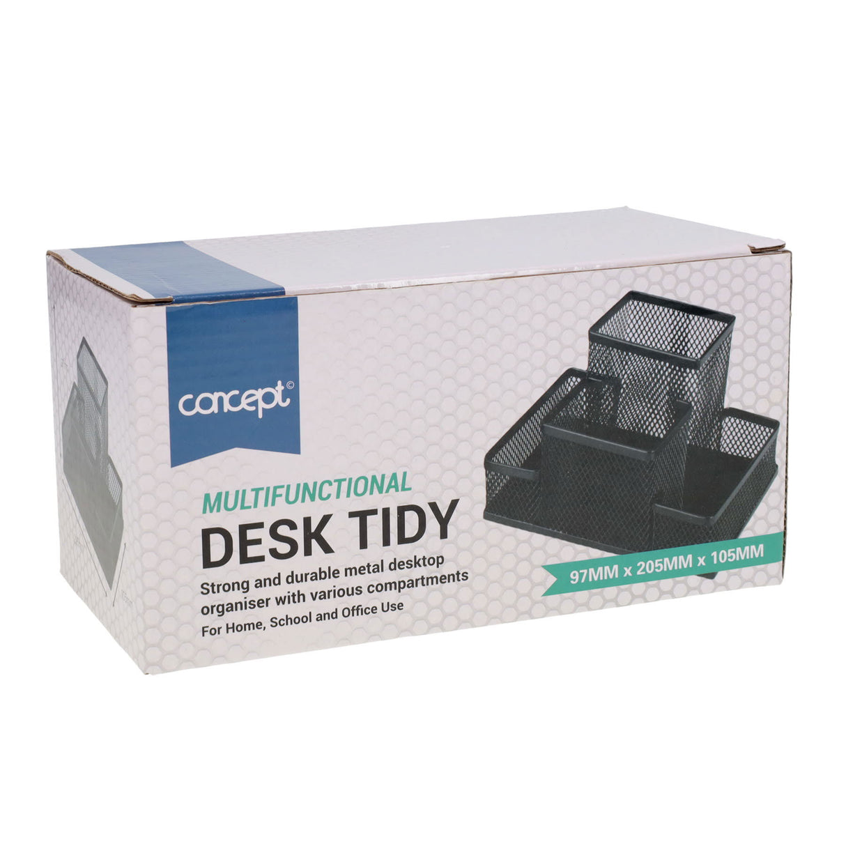 Concept Multifunctional Metal Desk Tidy - Black