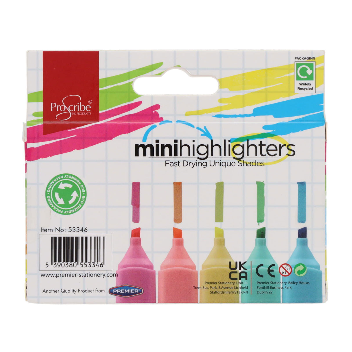 Pro:Scribe Pastel Mini Highlighters - Pack of 5