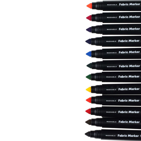 World of Colour Washable Fabric Markers - Pack of 12