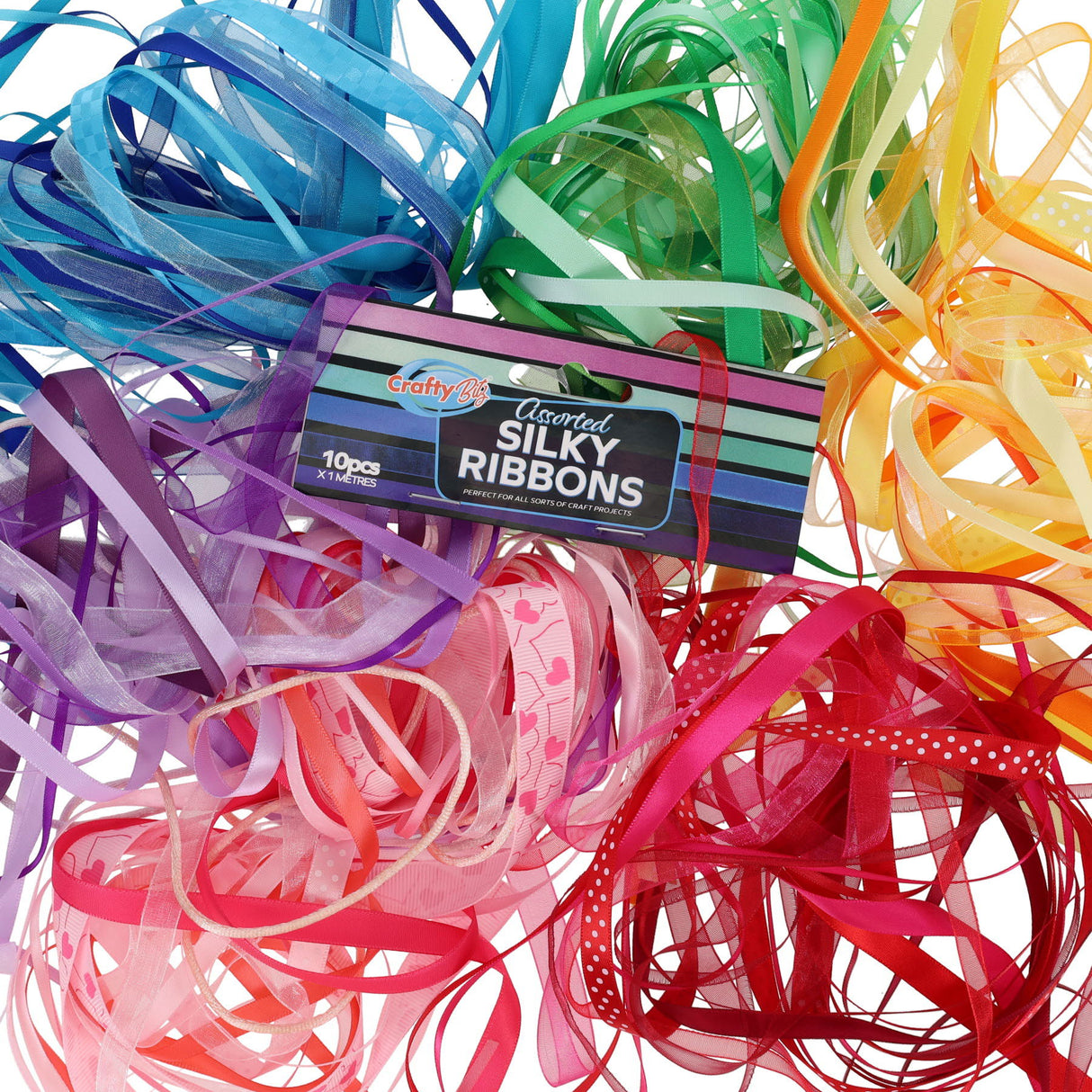 Crafty Bitz Silky Ribbons - 10m - Green
