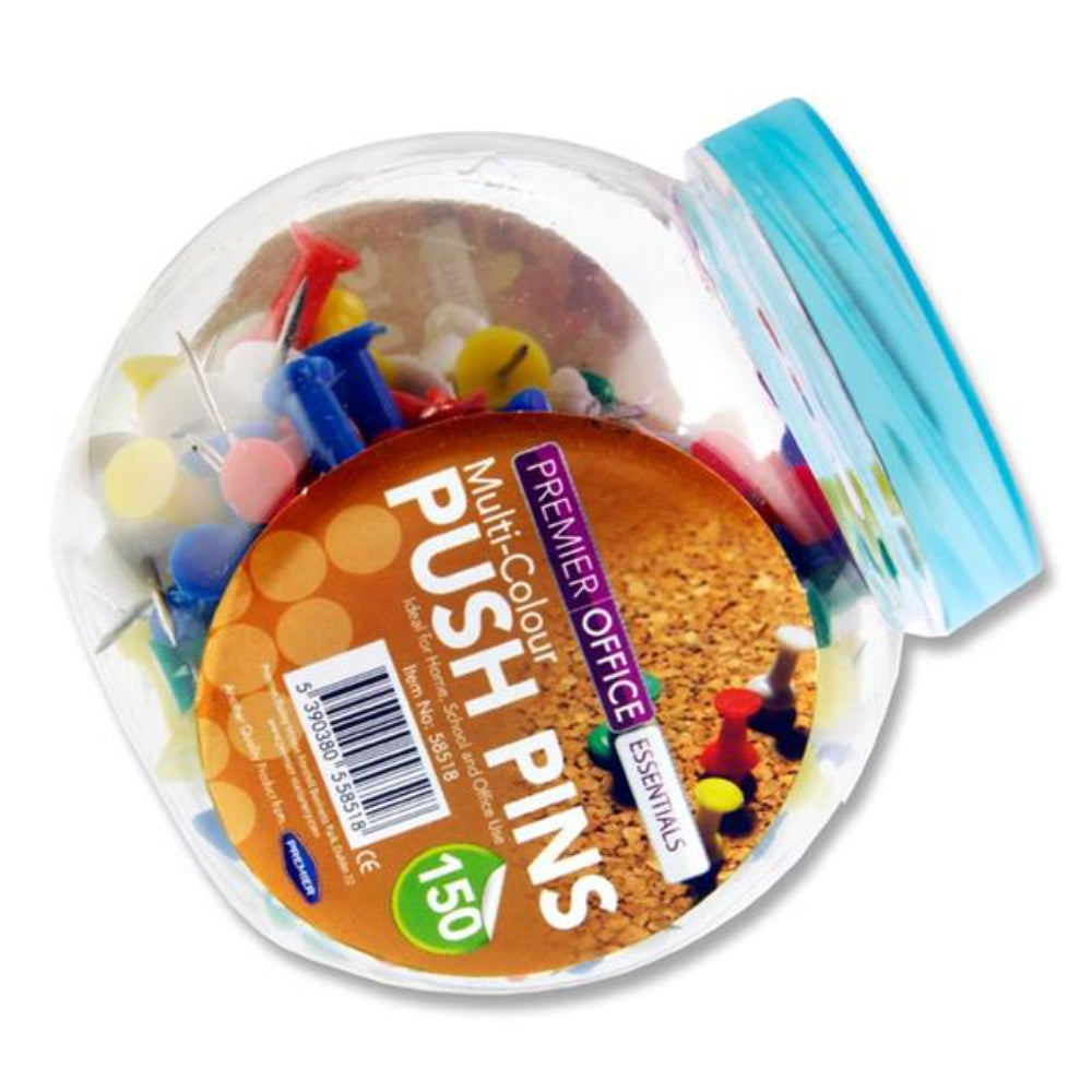 Premier Office Multicolour Push Pins - Tub of 150 | Buy Online at ...
