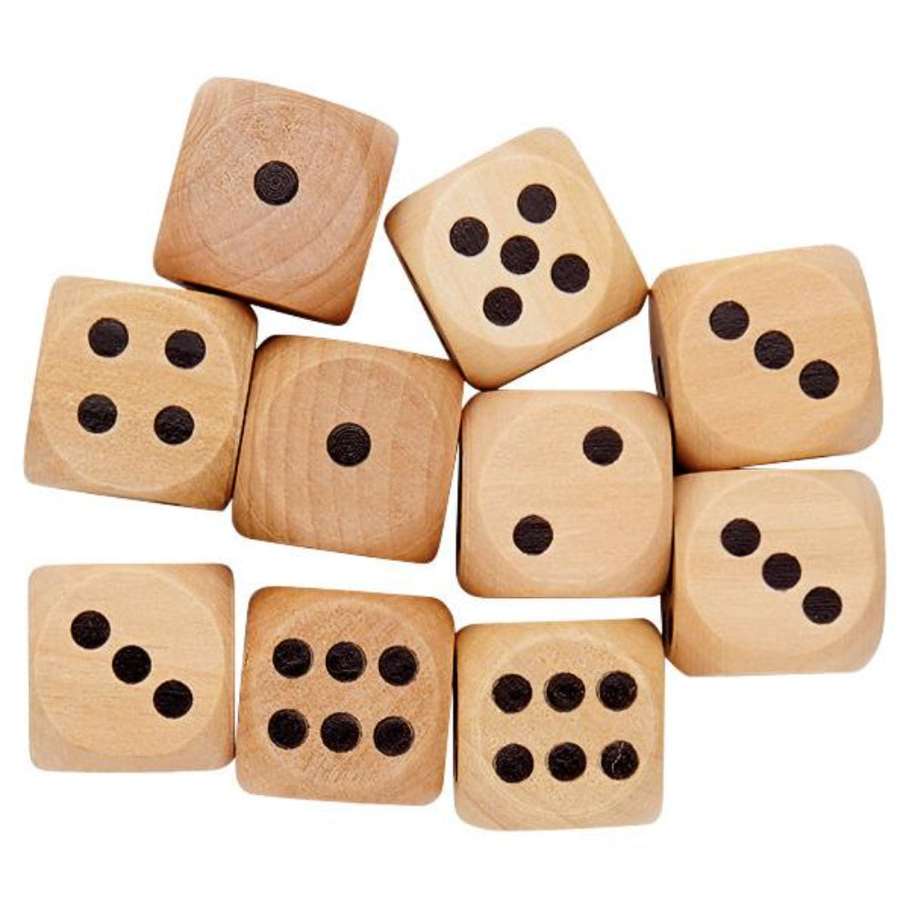Clever Kidz Wooden Dice - Pack of 10 | Stationery Shop UK