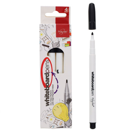 Pro:Scribe Whiteboard Markers - Black - Pack of 4