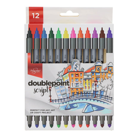 Pro:Scribe Double Sided Thick/Thin Markers - Pack of 12