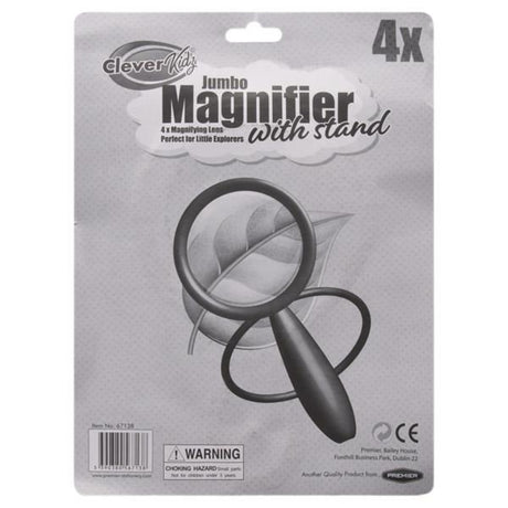 Clever Kidz Jumbo 4x Magnifier with Built-in Stand