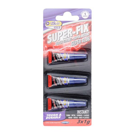 Stik-ie Super-Fix Instant Super Glue 1g - Pack of 3 | Stationery Shop UK