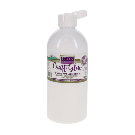 Icon PVA Craft Glue - Fast Drying, Clear & Washable - 500ml Bottle