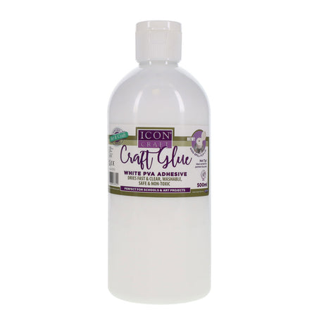 Icon PVA Craft Glue - Fast Drying, Clear & Washable - 500ml Bottle