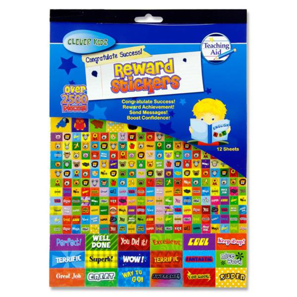 Sticker For Clever Clever Kidz Deluxe Reward Sticker Pad - 12 Sheets with 2500+ Stickers ...