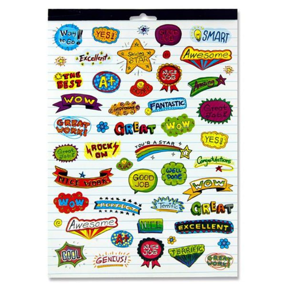 Clever Kidz Deluxe Reward Sticker Pad - 12 Sheets with 2500+ Stickers