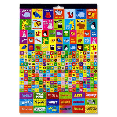 Clever Kidz Deluxe Reward Sticker Pad - 12 Sheets with 2500+ Stickers