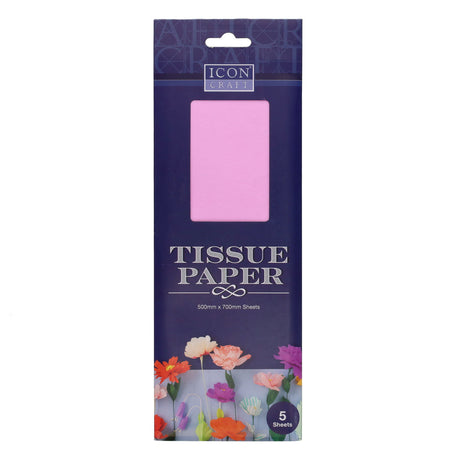 Icon Tissue Paper - 500mm x 700mm - Baby Pink - Pack of 5