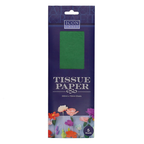 Icon Tissue Paper - 500mm x 700mm - Dark Green - Pack of 5