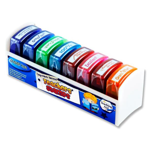 Assorted Teacher Reward Stamps – Self-Inking Rubber Stamps For Classroom, Education, School (Traxx 9012)