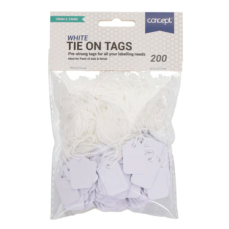 Concept Strung Tags - 18X29mm - Pack of 200