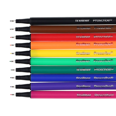 Pro:Scribe Fineliner Pens - Roundgrip - Pack of 10