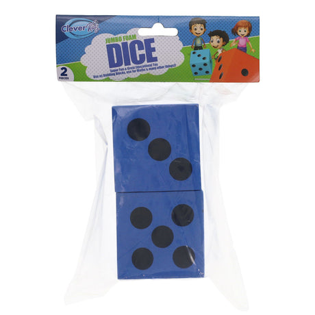 Clever Kidz Learn & Play Giant Dice - Blue - Pack of 2