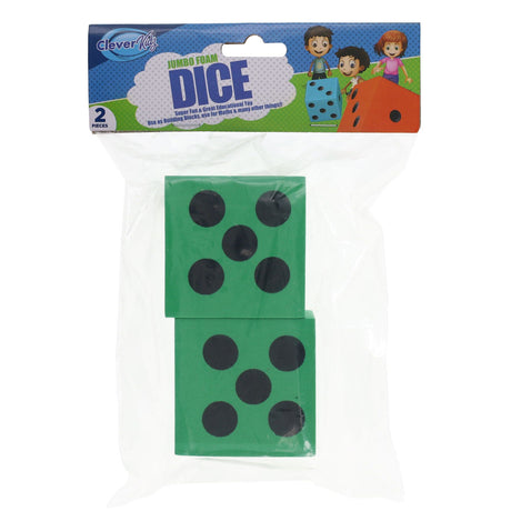 Clever Kidz Learn & Play Giant Dice - Green - Pack of 2