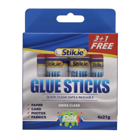 Stik-ie Glue Sticks - Pack of 3+1 Free