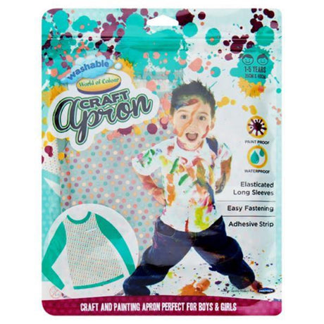 World of Colour 35x40cm Art & Craft Apron 1-5 Years-Aprons-World of Colour | Buy Online at Stationery Shop