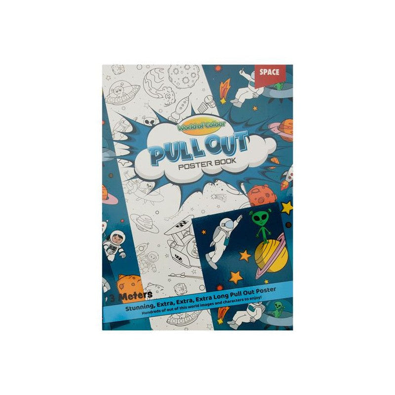 World of Colour 3m Pull Out Poster Colouring Book - Space | Stationery Shop UK