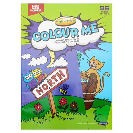 World of Colour A3 Giant Perforated Colour Me Colouring Book - 96 Pages - Extra Large Pictures | Stationery Shop UK