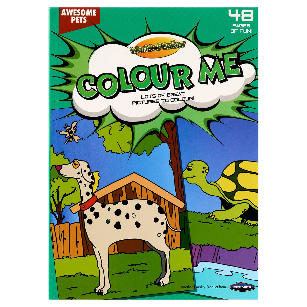 World of Colour A4 Perforated Colour Me Colouring Book - 48 Pages - Awesome Pets | Stationery Shop UK