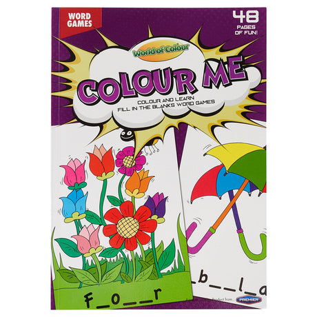World of Colour A4 Perforated Colour Me Colouring Book - 48 Pages - Fun Activity | Stationery Shop UK
