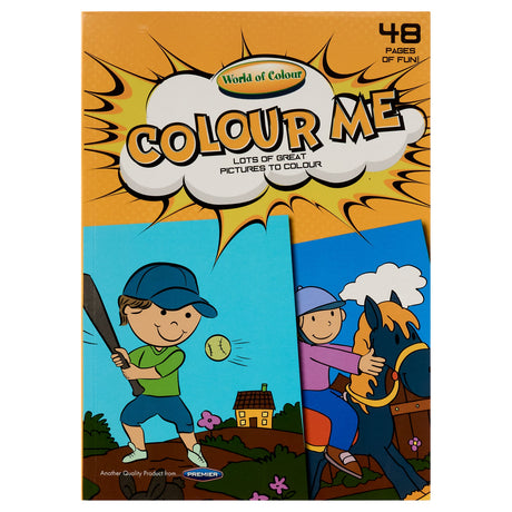 World of Colour A4 Perforated Colour Me Colouring Book - 48 Pages - Holiday Adventures | Stationery Shop UK