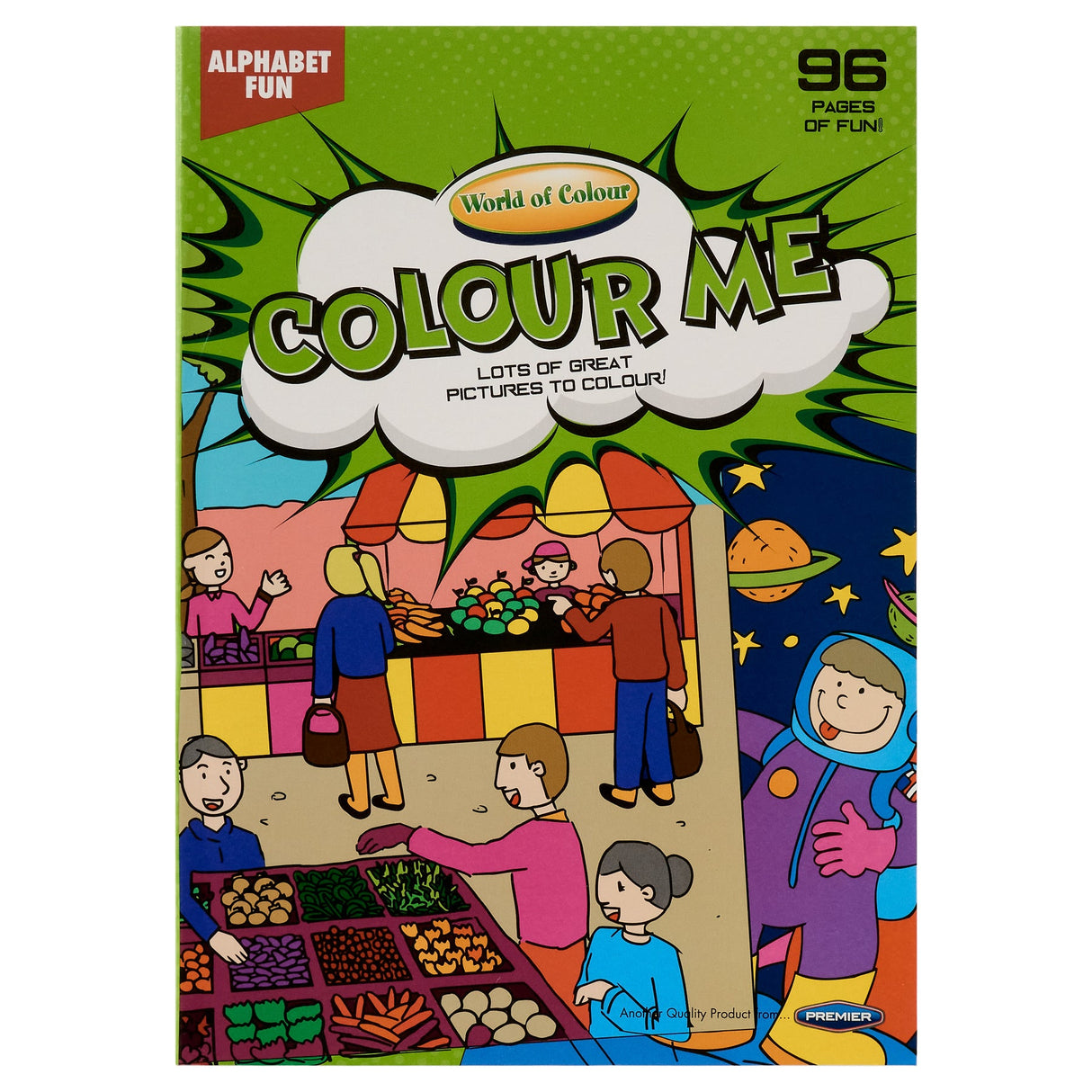 World of Colour A4 Perforated Colour Me Colouring Book - 96 Pages - Alphabet Fun 1-Kids Colouring Books-World of Colour|StationeryShop.co.uk