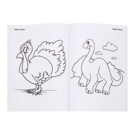 World of Colour A4 Perforated Colour Me Colouring Book - 96 Pages - Cute Animals | Stationery Shop UK