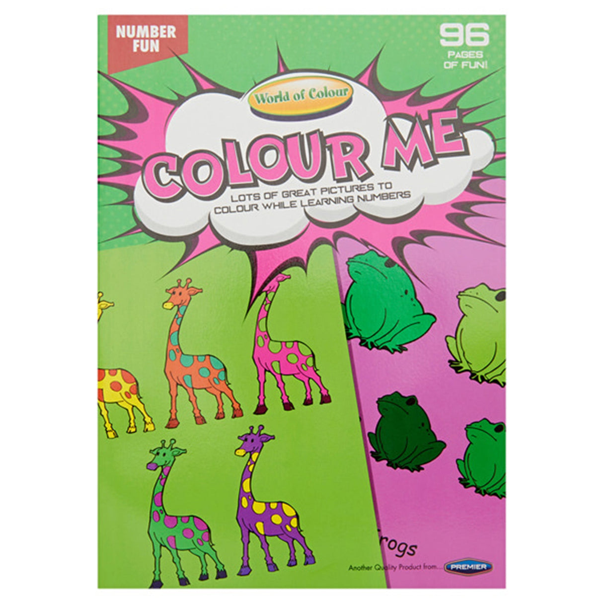 World of Colour A4 Perforated Colour Me Colouring Book - 96 Pages - Number Fun | Stationery Shop UK